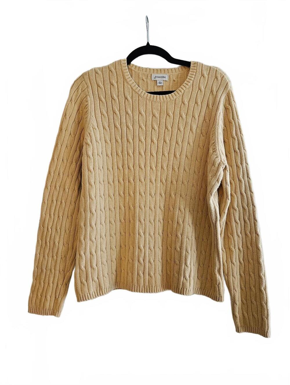 St. John's Bay Warm Yellow Cable Knit Sweater w/Classic Crewneck-Women's Size XL